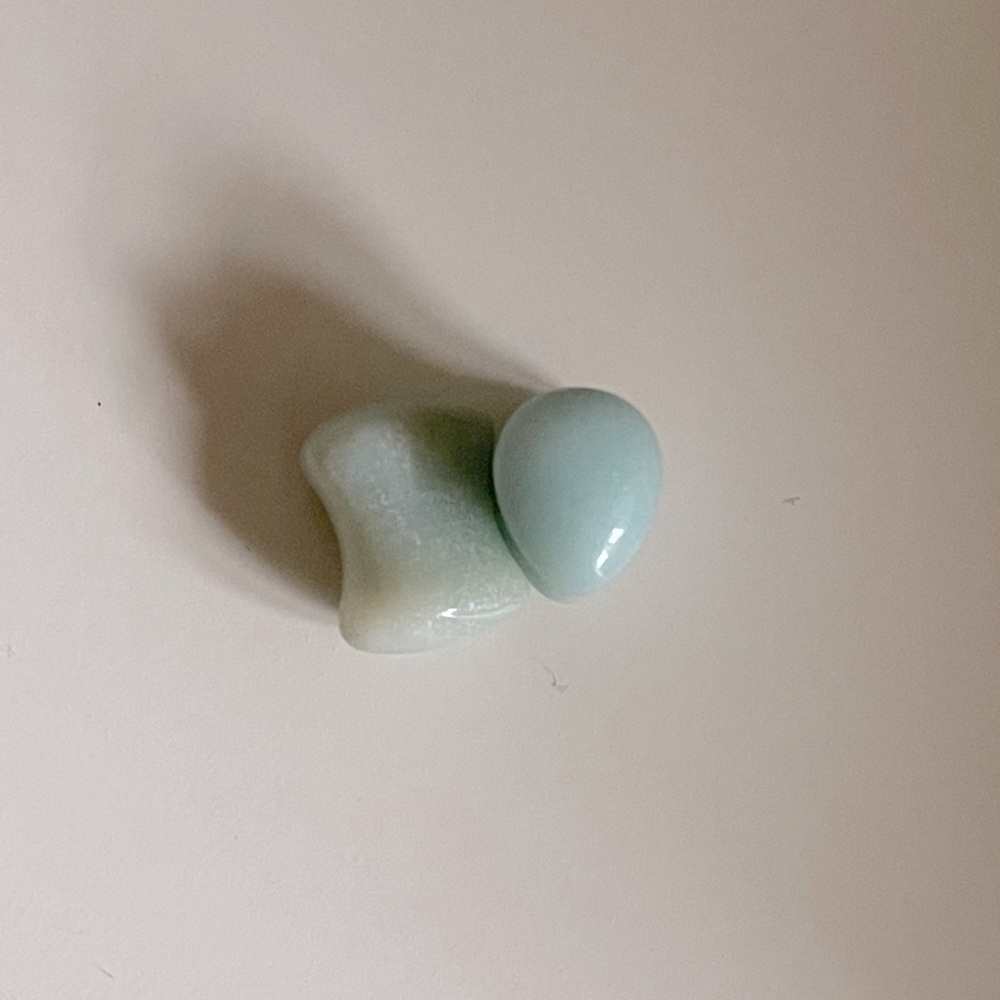 Pear shaped larimar gemstone 2g plugs body jewelry earrings
